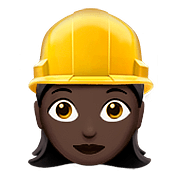 👷🏿‍♀️ Emoji Bauarbeiterin: dunkle Hautfarbe Apple iOS 10.0.