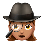 🕵🏽‍♀️ Emoji Detective Mujer: Tono De Piel Medio en Apple iOS 10.0.