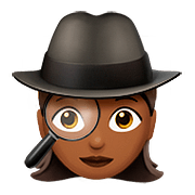 🕵🏾‍♀️ Emoji Detective Mujer: Tono De Piel Oscuro Medio en Apple iOS 10.0.