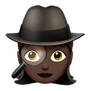 🕵🏿‍♀️ Emoji Detective Mujer: Tono De Piel Oscuro en Apple iOS 10.0.