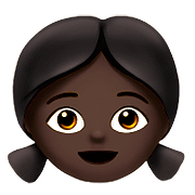 👧🏿 Emoji Niña: Tono De Piel Oscuro en Apple iOS 10.0.