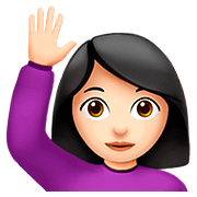 🙋🏻 Emoji Person mit erhobenem Arm: helle Hautfarbe Apple iOS 10.0.