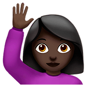 🙋🏿 Emoji Pessoa Levantando A Mão: Pele Escura na Apple iOS 10.0.