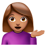 Emoji 💁🏽 Persona Al Punto Informazioni: Carnagione Olivastra su Apple iOS 10.0.