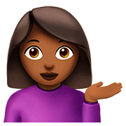 💁🏾 Emoji Infoschalter-Mitarbeiter(in): mitteldunkle Hautfarbe Apple iOS 10.0.