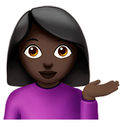 💁🏿 Emoji Pessoa Com A Palma Virada Para Cima: Pele Escura na Apple iOS 10.0.