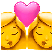 👩‍❤️‍💋‍👩 Emoji sich küssendes Paar: Frau, Frau Apple iOS 10.0.