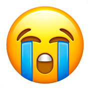 😭 Emoji Cara Llorando Fuerte en Apple iOS 10.0.