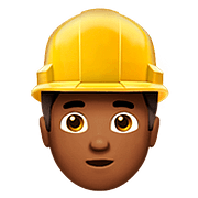 👷🏾‍♂️ Emoji Obrero Hombre: Tono De Piel Oscuro Medio en Apple iOS 10.0.