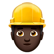 Emoji 👷🏿‍♂️ Operaio Edile Uomo: Carnagione Scura su Apple iOS 10.0.