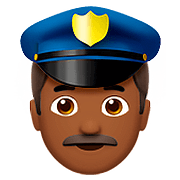 👮🏾‍♂️ Emoji Policial Homem: Pele Morena Escura na Apple iOS 10.0.
