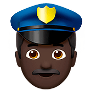 Emoji 👮🏿‍♂️ Poliziotto Uomo: Carnagione Scura su Apple iOS 10.0.