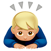 🙇🏼‍♂️ Emoji Hombre Haciendo Una Reverencia: Tono De Piel Claro Medio en Apple iOS 10.0.
