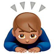 🙇🏽‍♂️ Emoji Hombre Haciendo Una Reverencia: Tono De Piel Medio en Apple iOS 10.0.