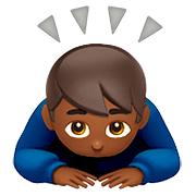 🙇🏾‍♂️ Emoji Homem Fazendo Reverência: Pele Morena Escura na Apple iOS 10.0.