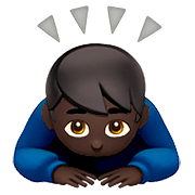 Emoji 🙇🏿‍♂️ Uomo Che Fa Inchino Profondo: Carnagione Scura su Apple iOS 10.0.