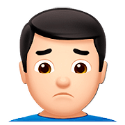 🙍🏻‍♂️ Emoji missmutiger Mann: helle Hautfarbe Apple iOS 10.0.