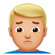 🙍🏼‍♂️ Emoji missmutiger Mann: mittelhelle Hautfarbe Apple iOS 10.0.