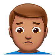 🙍🏽‍♂️ Emoji missmutiger Mann: mittlere Hautfarbe Apple iOS 10.0.