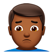 🙍🏾‍♂️ Emoji missmutiger Mann: mitteldunkle Hautfarbe Apple iOS 10.0.