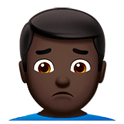 🙍🏿‍♂️ Emoji missmutiger Mann: dunkle Hautfarbe Apple iOS 10.0.