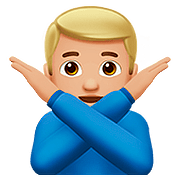 🙅🏼‍♂️ Emoji Mann mit überkreuzten Armen: mittelhelle Hautfarbe Apple iOS 10.0.