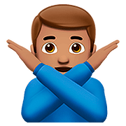🙅🏽‍♂️ Emoji Homem Fazendo Gesto De «não»: Pele Morena na Apple iOS 10.0.