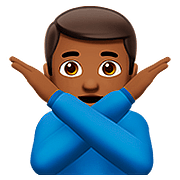 Emoji 🙅🏾‍♂️ Uomo Con Gesto Di Rifiuto: Carnagione Abbastanza Scura su Apple iOS 10.0.
