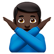 🙅🏿‍♂️ Emoji Homem Fazendo Gesto De «não»: Pele Escura na Apple iOS 10.0.