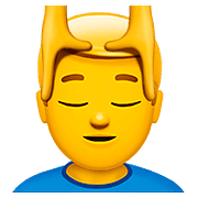 💆‍♂️ Emoji Mann, der eine Kopfmassage bekommt Apple iOS 10.0.