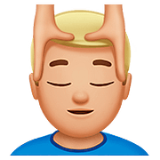 💆🏼‍♂️ Emoji Mann, der eine Kopfmassage bekommt: mittelhelle Hautfarbe Apple iOS 10.0.