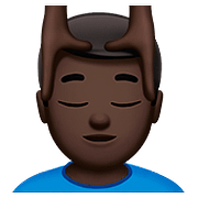 💆🏿‍♂️ Emoji Mann, der eine Kopfmassage bekommt: dunkle Hautfarbe Apple iOS 10.0.