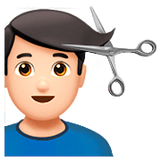 Emoji 💇🏻‍♂️ Taglio Di Capelli Per Uomo: Carnagione Chiara su Apple iOS 10.0.