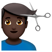 💇🏿‍♂️ Emoji Mann beim Haareschneiden: dunkle Hautfarbe Apple iOS 10.0.