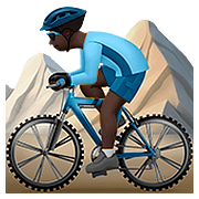 🚵🏿‍♂️ Emoji Mountainbiker: dunkle Hautfarbe Apple iOS 10.0.