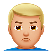 🙎🏼‍♂️ Emoji schmollender Mann: mittelhelle Hautfarbe Apple iOS 10.0.