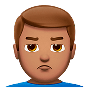 🙎🏽‍♂️ Emoji schmollender Mann: mittlere Hautfarbe Apple iOS 10.0.
