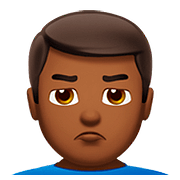 🙎🏾‍♂️ Emoji Hombre Haciendo Pucheros: Tono De Piel Oscuro Medio en Apple iOS 10.0.