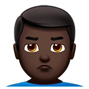 Emoji 🙎🏿‍♂️ Uomo Imbronciato: Carnagione Scura su Apple iOS 10.0.