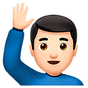 🙋🏻‍♂️ Emoji Mann mit erhobenem Arm: helle Hautfarbe Apple iOS 10.0.
