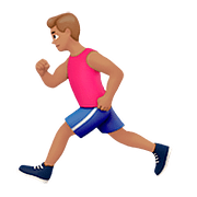 🏃🏽‍♂️ Emoji Hombre Corriendo: Tono De Piel Medio en Apple iOS 10.0.