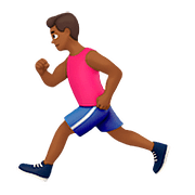 🏃🏾‍♂️ Emoji Hombre Corriendo: Tono De Piel Oscuro Medio en Apple iOS 10.0.