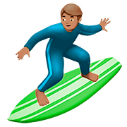 🏄🏽‍♂️ Emoji Homem Surfista: Pele Morena na Apple iOS 10.0.