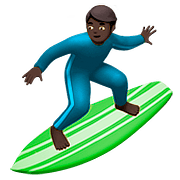 Emoji 🏄🏿‍♂️ Surfista Uomo: Carnagione Scura su Apple iOS 10.0.