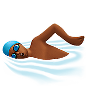 🏊🏾‍♂️ Emoji Hombre Nadando: Tono De Piel Oscuro Medio en Apple iOS 10.0.
