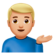 💁🏼‍♂️ Emoji Homem Com A Palma Virada Para Cima: Pele Morena Clara na Apple iOS 10.0.