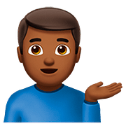 💁🏾‍♂️ Emoji Homem Com A Palma Virada Para Cima: Pele Morena Escura na Apple iOS 10.0.