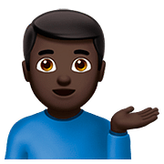 Emoji 💁🏿‍♂️ Uomo Con Suggerimento: Carnagione Scura su Apple iOS 10.0.