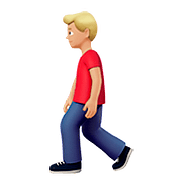 🚶🏼‍♂️ Emoji Hombre Caminando: Tono De Piel Claro Medio en Apple iOS 10.0.