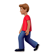 Emoji 🚶🏽‍♂️ Uomo Che Cammina: Carnagione Olivastra su Apple iOS 10.0.